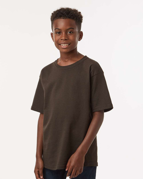 4850 M&O Youth Gold Soft Touch T-shirt | Chocolate