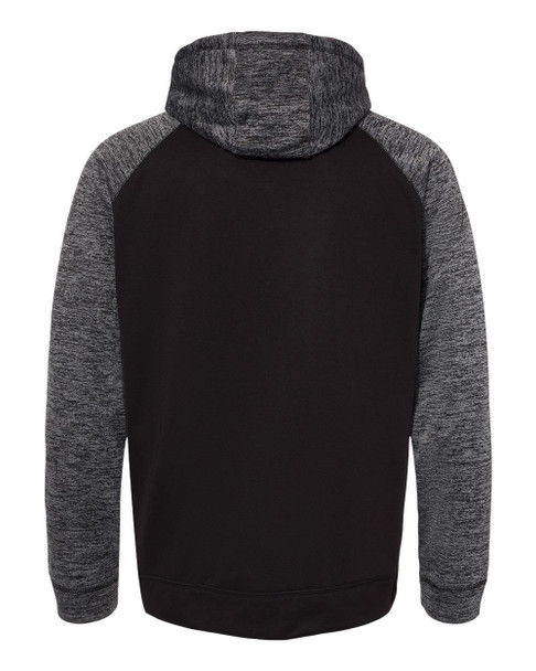 Burnside 8670 Unisex Performance Fleece Pullover Hoodie | Black/ Heather Charcoal