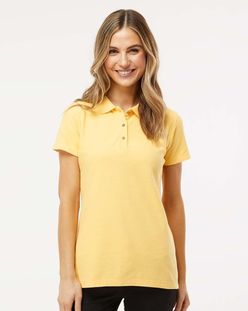 M&O 7600 Ladies Ring Spun Short Sleeve Sport Shirt | Pale Yellow