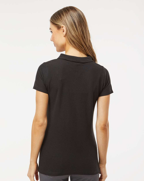 M&O 7600 Ladies Ring Spun Short Sleeve Sport Shirt | Black