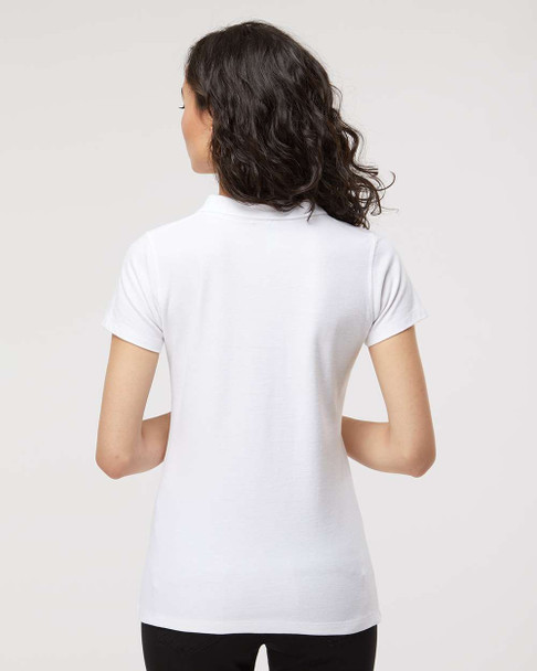M&O 7600 Ladies Ring Spun Short Sleeve Sport Shirt | White