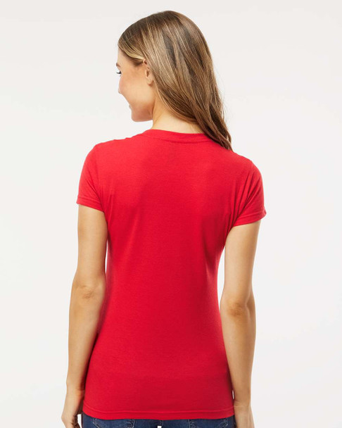 M&O 3542 Women's Fine Blend V-Neck T-shirt | Red