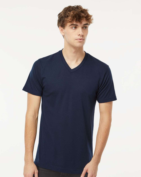 M&O 3543 Fine Blend V-Neck T-Shirt | Navy
