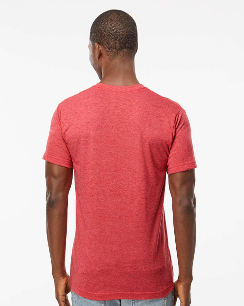 M&O 3543 Fine Blend V-Neck T-Shirt | Heather Red