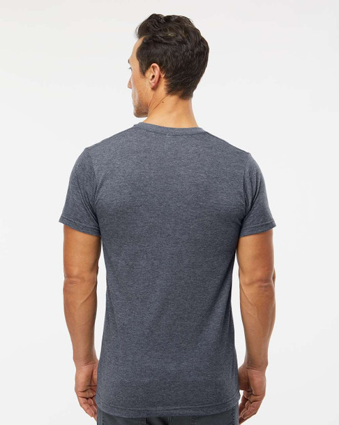 M&O 3543 Fine Blend V-Neck T-Shirt | Heather Navy