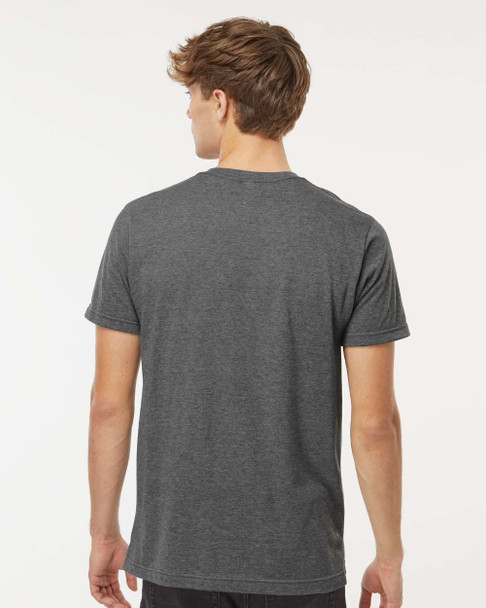 M&O 3543 Fine Blend V-Neck T-Shirt | Heather Charcoal