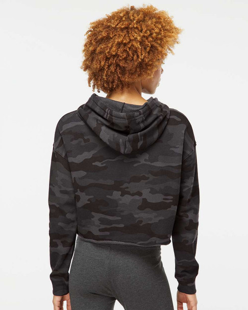 Independent Trading Co. AFX64CRP Women’s Lightweight Cropped Hoodie | Black Camo
