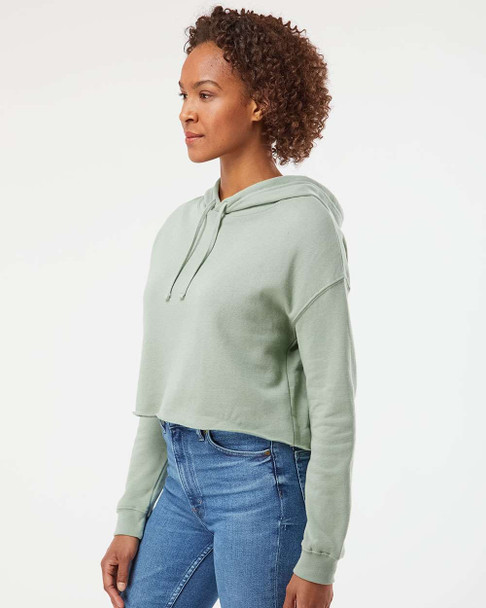 Independent Trading Co. AFX64CRP Women’s Lightweight Cropped Hoodie | Sage