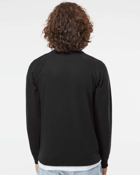 Independent Trading Co. SS1000C Icon Unisex Lightweight Loopback Terry Crewneck Sweatshirt | Black