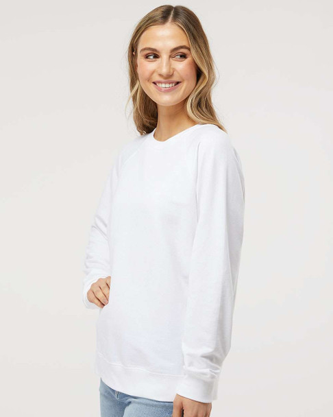 Independent Trading Co. SS1000C Icon Unisex Lightweight Loopback Terry Crewneck Sweatshirt | White