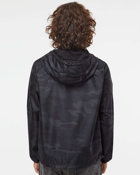 Independent Trading Co. EXP54LWP Unisex Lightweight Quarter-Zip Windbreaker Pullover Jacket | Black Camo