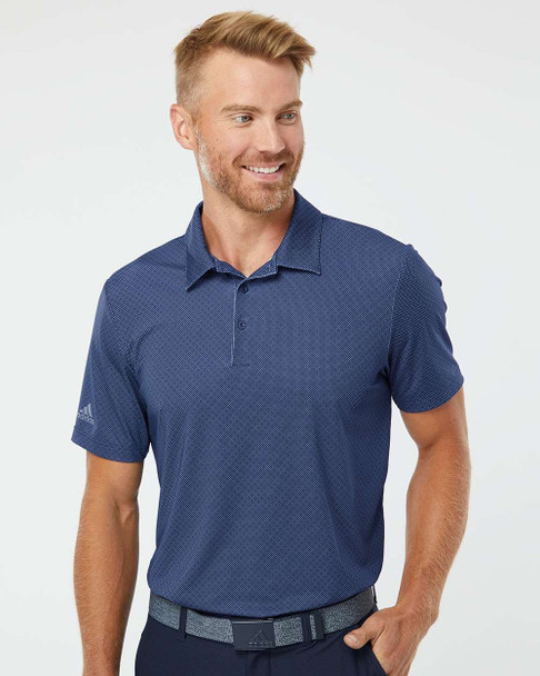 Adidas A498 Diamond Dot Print Polo | Navy Blue/ White/ Grey Three Adidas A498 Diamond Dot Print Polo | Navy Blue/ White/ Grey Three