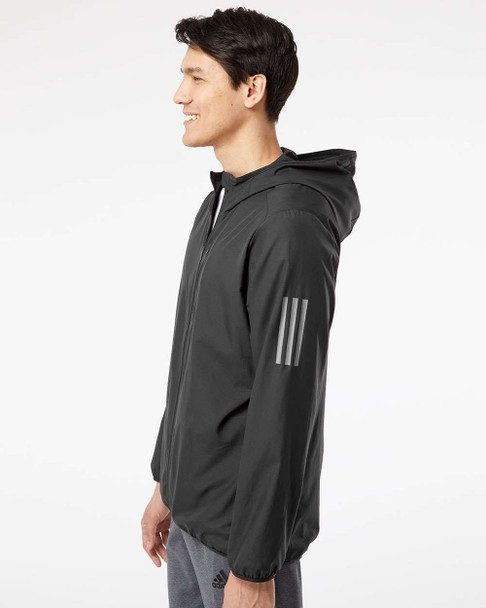 Adidas A524 Hooded Full-Zip Windbreaker | Black Adidas A524 Hooded Full-Zip Windbreaker | Black