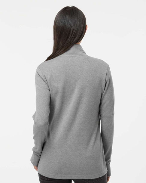 Adidas A555 Women's 3-Stripes Quarter-Zip Sweater | Grey Three Melange