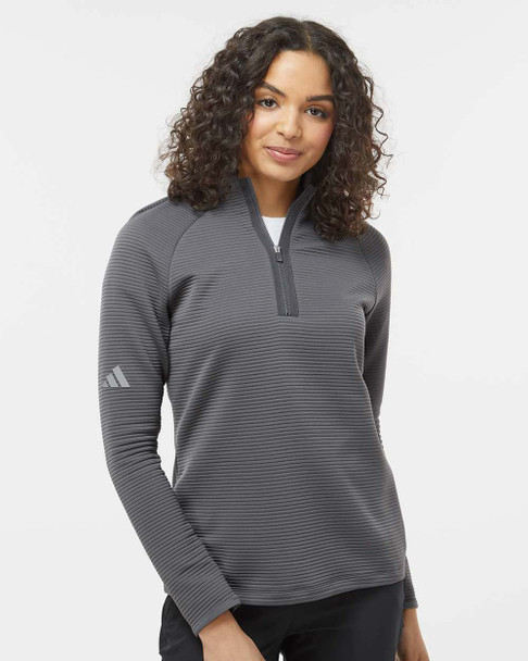Adidas A589 Women's Spacer Quarter-Zip Pullover | Grey Five Adidas A589 Women's Spacer Quarter-Zip Pullover | Grey Five