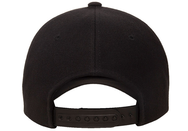 Yupoong 5789M Premium Five-Panel Curved Visor Snapback Cap | Black