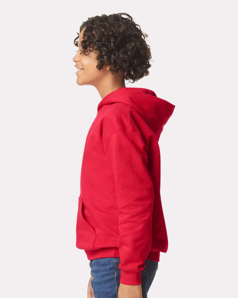 Gildan SF500B Softstyle® Youth Midweight Hooded Sweatshirt | Red