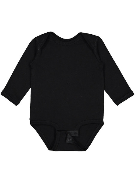 4421 Rabbit Skins Infant Fine Jersey Long Sleeve Bodysuit | Black