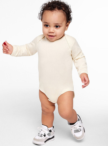 4421 Rabbit Skins Infant Fine Jersey Long Sleeve Bodysuit | Natural