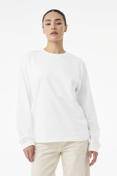 BELLA + CANVAS 4651 7.5 oz Heavyweight Long Sleeve Tee | White