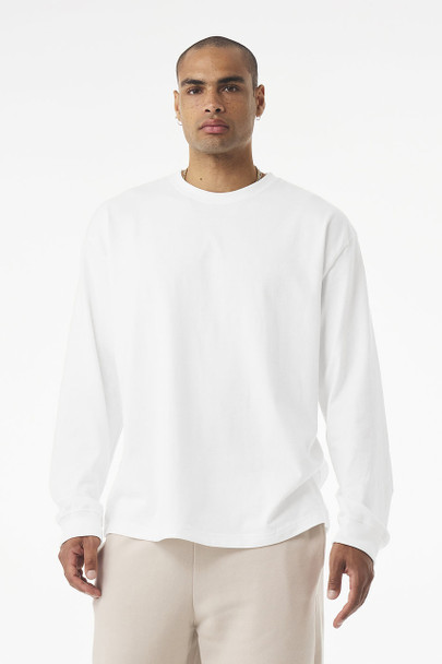 BELLA + CANVAS 4651 7.5 oz Heavyweight Long Sleeve Tee | White BELLA + CANVAS 4651 7.5 oz Heavyweight Long Sleeve Tee | White
