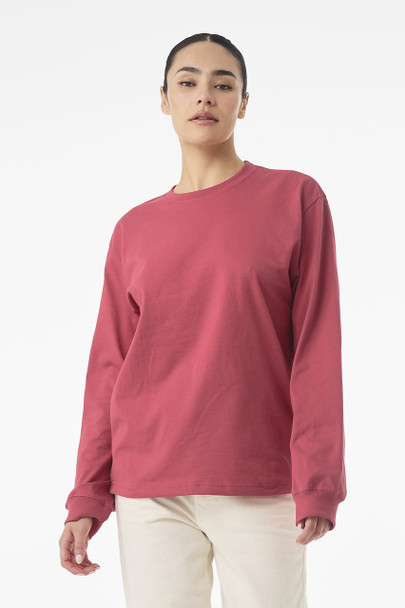 BELLA + CANVAS 4651 7.5 oz Heavyweight Long Sleeve Tee | Vintage Red