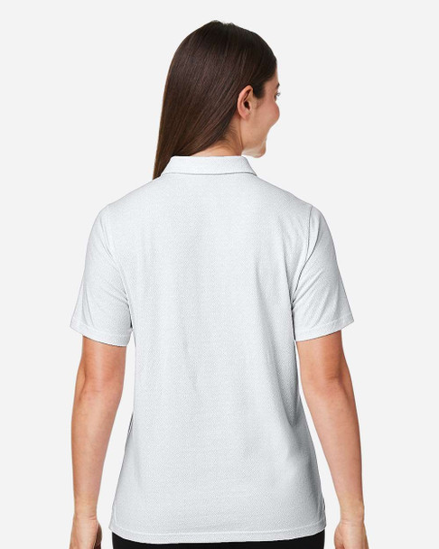 Devon & Jones DG101W Women's Crownlux Performance® Geo Polo | White/ Silver