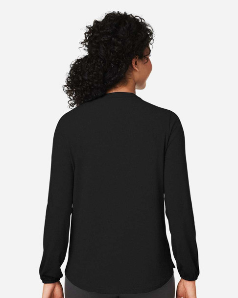 Devon & Jones DP122W Women's Raleigh Half-Placket Knit Top | Black