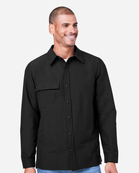 Harriton M72 Flex Twill Overshirt | Black Harriton M72 Flex Twill Overshirt | Black