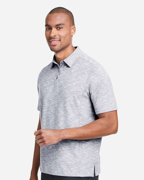North End NE115 Eclipse Jacquard Polo | Platinum Heather