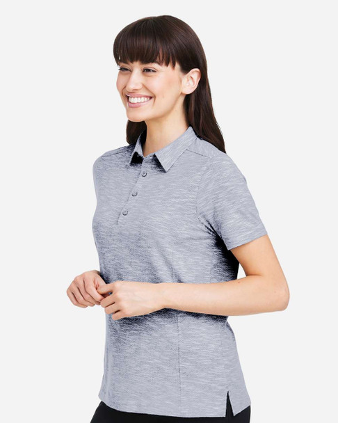 North End NE115W Women's Eclipse Jacquard Polo | Classic Navy Heather