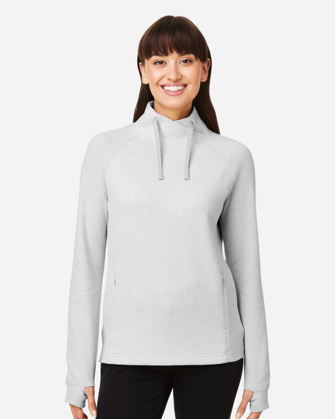 North End NE200W Women's Rhythm Waffle Pullover | Platinum