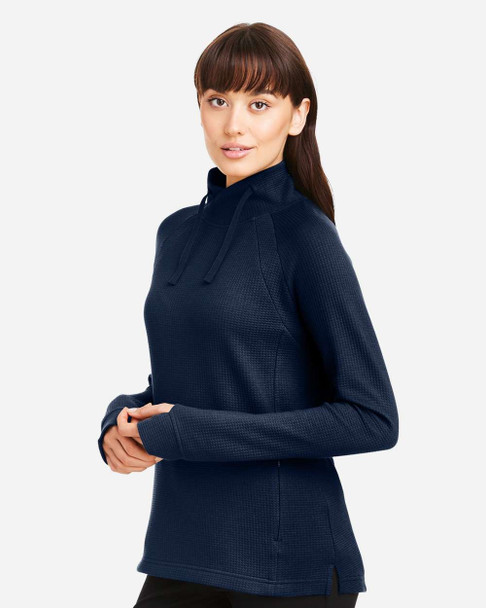 North End NE200W Women's Rhythm Waffle Pullover | Classic Navy