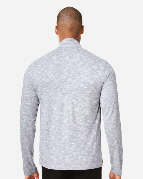 North End NE415 Eclipse Jacquard Quarter-Zip Pullover | Platinum Heather