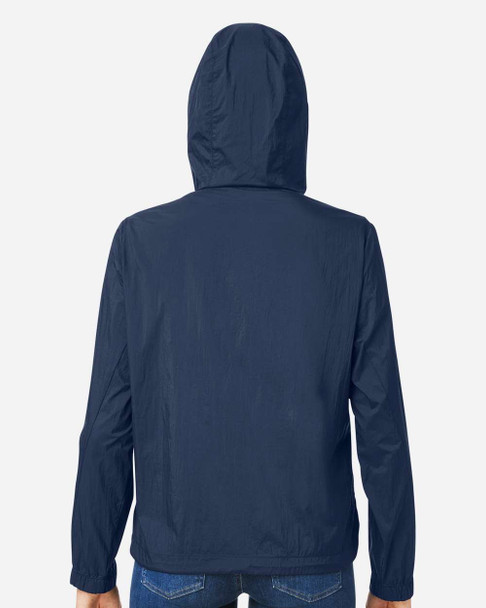 North End NE810W Women's Aura Lightweight Packable Anorak | Classic Navy/ Carbon