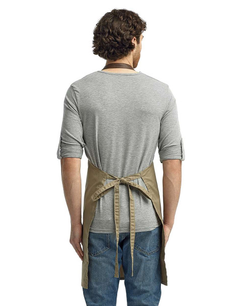 Artisan Collection by Reprime  RP123 Espresso Bib Apron with Pockets | Khaki/ Brown