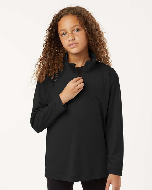 AllPro 41870Y Pro-Lock Youth Performance Quarter-Zip Pullover | Black