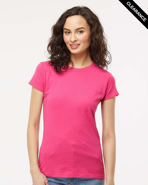 Clearance - 4513 M&O Ladies Fine Jersey Tee | Fine Fuchsia