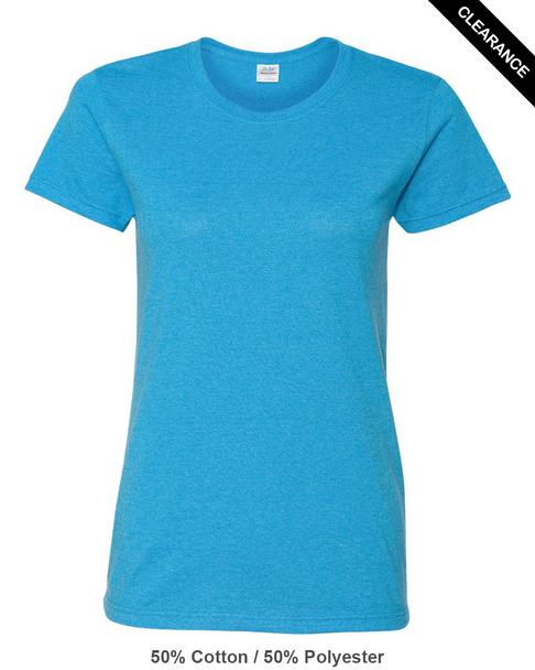 Clearance - Gildan 5000L Women's Heavy Cotton™ T-shirt | Heather Sapphire