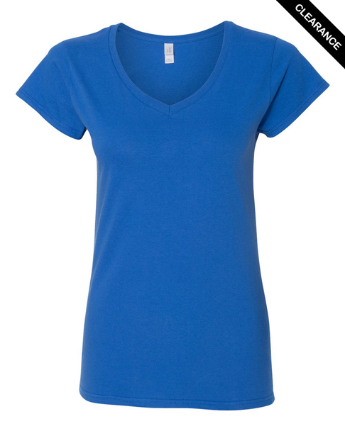 Clearance - Gildan 64V00L Women's Softstyle® Junior Fit V-neck T-shirt | Royal Clearance - Gildan 64V00L Women's Softstyle® Junior Fit V-neck T-shirt | Royal