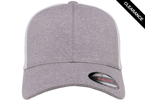 Clearance - Flexfit 6311 Melange Mesh Trucker Cap | Heather Grey/ White