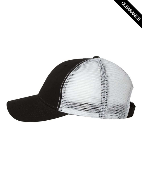 Clearance - Sportsman AH80  Bio-Washed Trucker Cap | Black/ White
