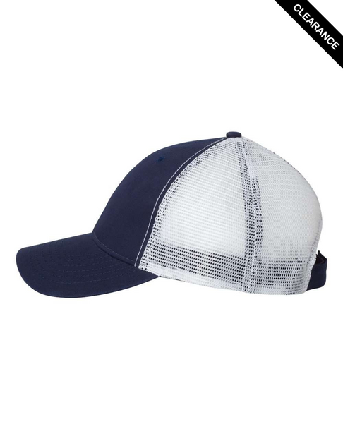Clearance - Sportsman AH80  Bio-Washed Trucker Cap | Navy/ White