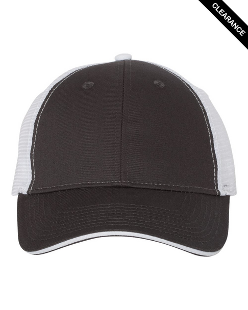 Clearance - Valucap S102 Sandwich With Mesh Back Cap | Charcoal/ White