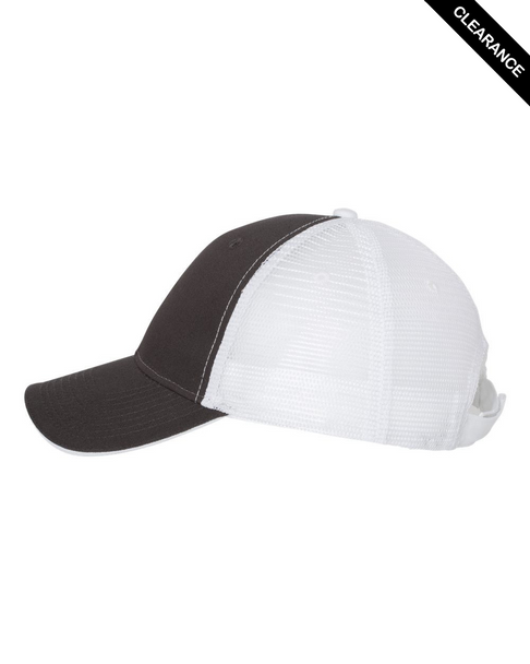Clearance - Valucap S102 Sandwich With Mesh Back Cap | Charcoal/ White