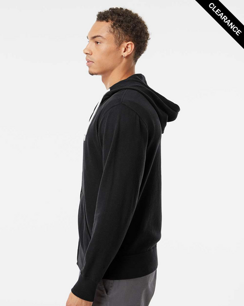 Clearance - Independent AFX90UNZ Unisex Lightweight Full-Zip Hooded Sweatshirt | Black