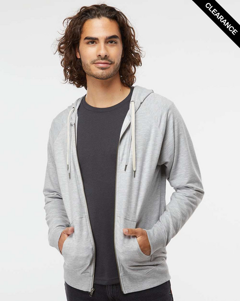 Clearance - Independent Trading Co. SS1000Z Icon Unisex Lightweight Loopback Terry Full-Zip Hoodie | Athletic Heather