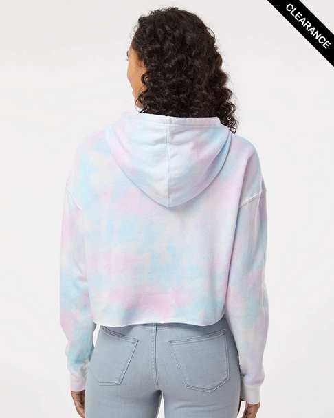 Clearance - Independent Trading Co. AFX64CRP Women’s Lightweight Cropped Hoodie | Tie Dye Cotton Candy