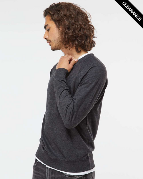 Clearance - Independent Trading Co. SS1000C Icon Unisex Lightweight Loopback Terry Crewneck Sweatshirt | Charcoal Heather
