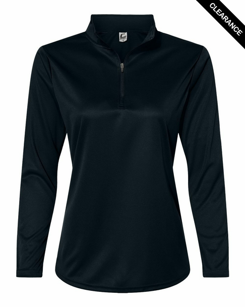 Clearance - C2 Sport 5602 Women's Quarter-Zip-Pullover Sweatshirt | Black